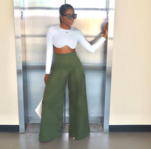 Load image into Gallery viewer, Super Flare Olive Pants
