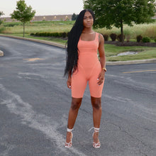 Load image into Gallery viewer, Peach Ribbed Romper
