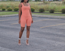 Load image into Gallery viewer, Peach Ribbed Romper
